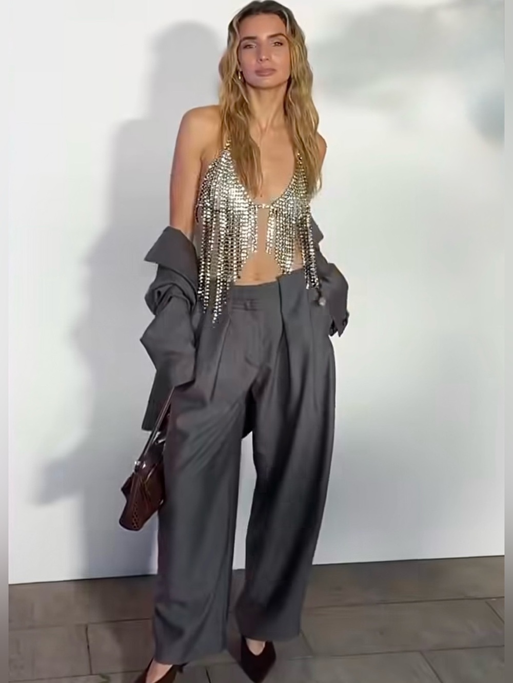 STELLA MCCARTNEY H&M
NWT BEIGE CRYSTAL-EMBELLISHED BRA TOP SIZE SMALL